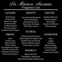 Load image into Gallery viewer, La Maison Aromas Wax Melt Fragrance List