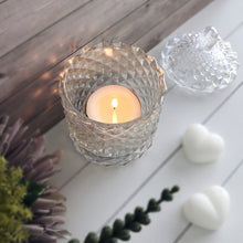 Load image into Gallery viewer, Our geometric tea-light vessels with classic french-topped lid adds a touch of sophistication to any room.