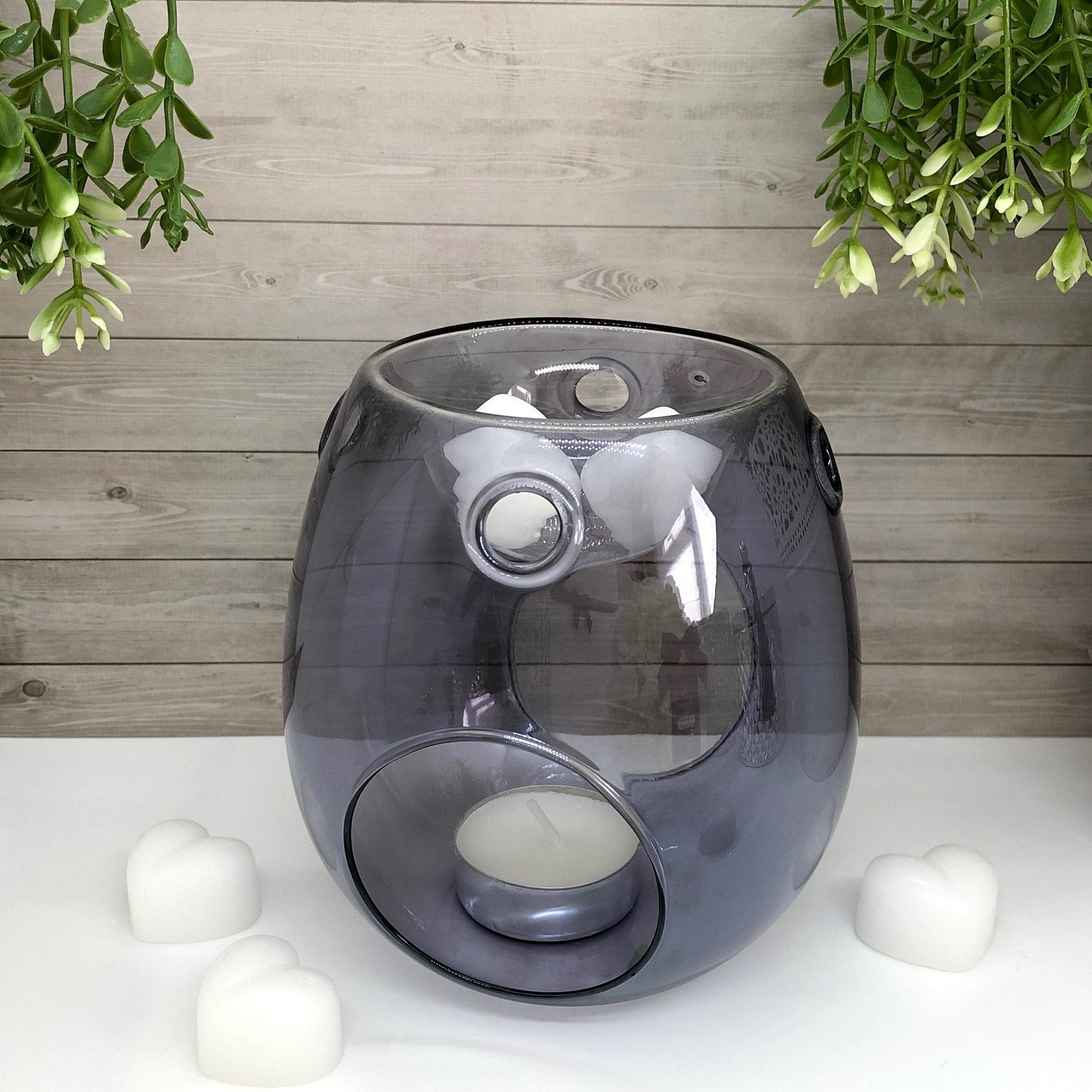 Wax Burner Glass Blue grey